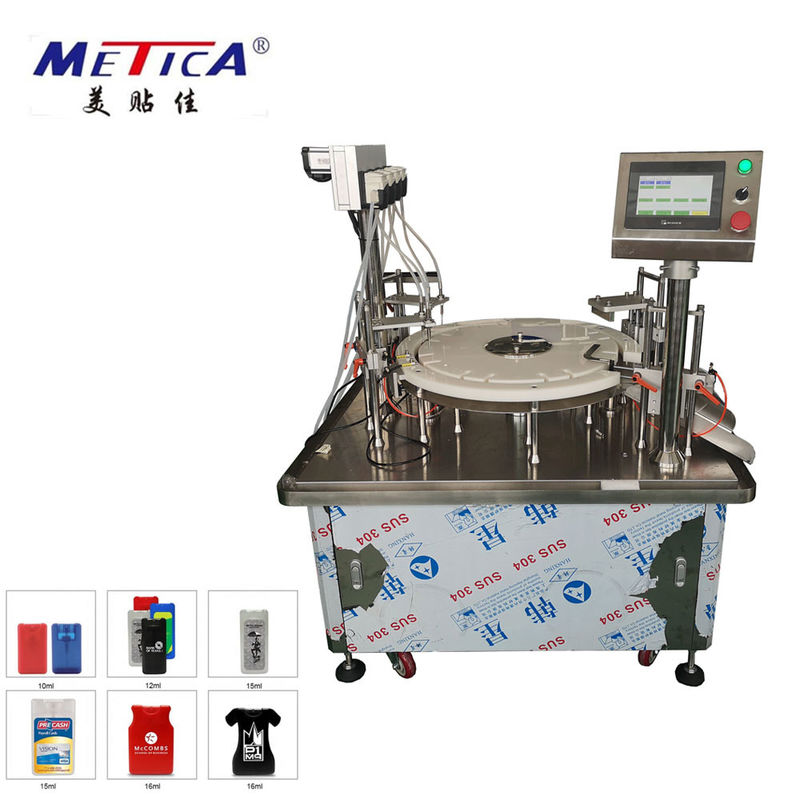 Machine de remplissage et de bouchage monobloc pour flacons de parfum de poche, type automatique, 1500BPH
