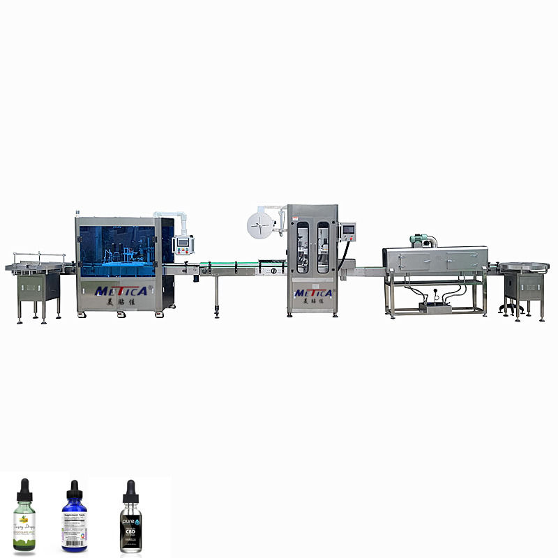 Machine automatique de remplissage de bouteilles avec une vitesse de servo de 1500 à 3000 bph + remplissage au piston et compatibilité multi-cap