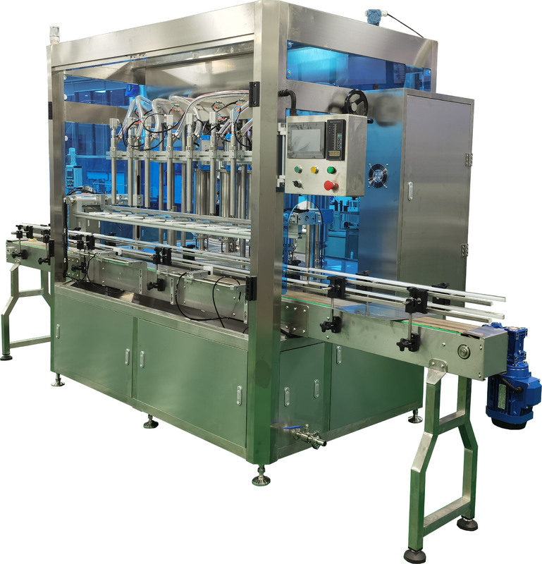 Machine automatique de remplissage de bouteilles de sauce de 500 kg avec système de contrôle PLC et remplissage au piston entraîné par un servomoteur